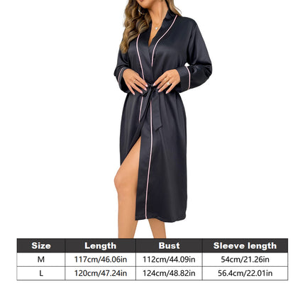 Womens Cardigan Bathrobe Long Sleeve Comfortable Durable for Home Daily Use