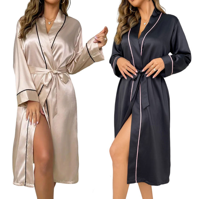Womens Cardigan Bathrobe Long Sleeve Comfortable Durable for Home Daily Use