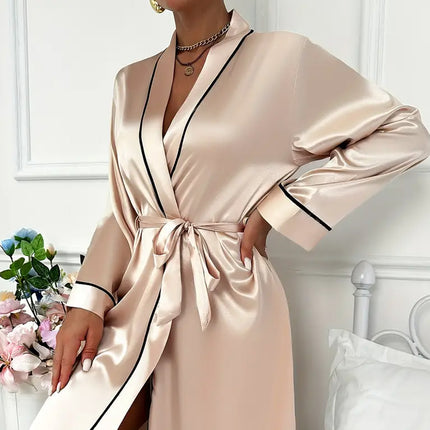 Womens Cardigan Bathrobe Long Sleeve Comfortable Durable for Home Daily Use