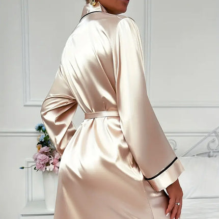 Womens Cardigan Bathrobe Long Sleeve Comfortable Durable for Home Daily Use