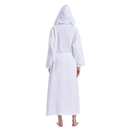 Hotel Bathrobe Waffle Hooded Robe Soft Absorbent for Men and Women Unisex Towels