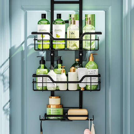 Iron Over the Door Shower Caddy Bathroom Organizer Hook Holder Storage Rack