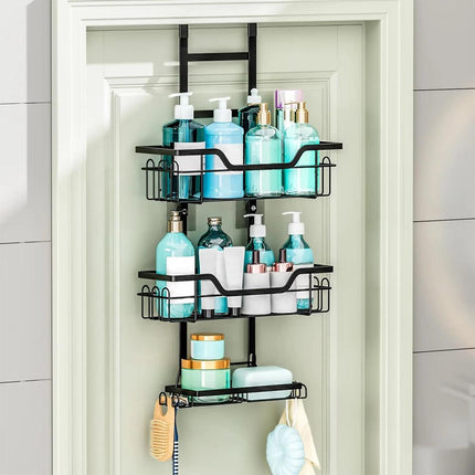 Iron Over the Door Shower Caddy Bathroom Organizer Hook Holder Storage Rack