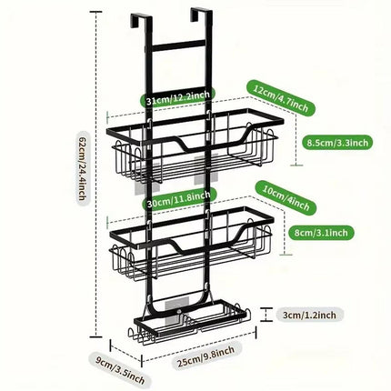 Iron Over the Door Shower Caddy Bathroom Organizer Hook Holder Storage Rack