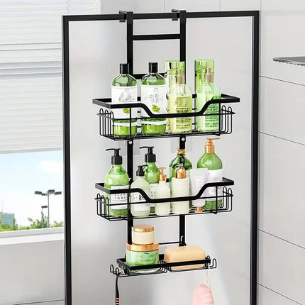 Iron Over the Door Shower Caddy Bathroom Organizer Hook Holder Storage Rack