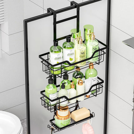 Iron Over the Door Shower Caddy Bathroom Organizer Hook Holder Storage Rack