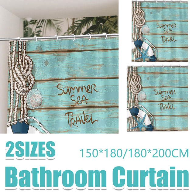 Water-Resistant Bathroom Partition Curtain Nautical Shower Toilet Hanging Cover