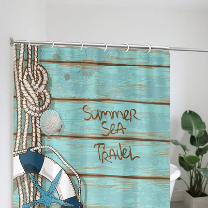 Water-Resistant Bathroom Partition Curtain Nautical Shower Toilet Hanging Cover