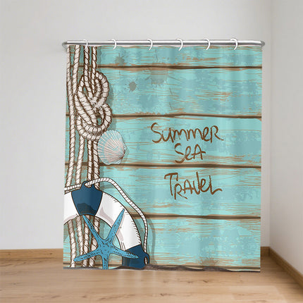 Water-Resistant Bathroom Partition Curtain Nautical Shower Toilet Hanging Cover