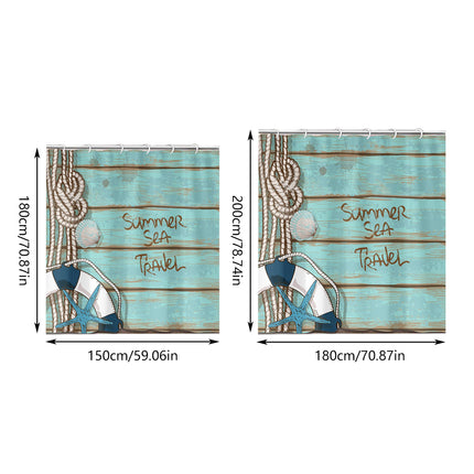 Water-Resistant Bathroom Partition Curtain Nautical Shower Toilet Hanging Cover