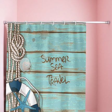 Water-Resistant Bathroom Partition Curtain Nautical Shower Toilet Hanging Cover