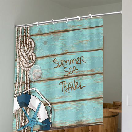 Water-Resistant Bathroom Partition Curtain Nautical Shower Toilet Hanging Cover