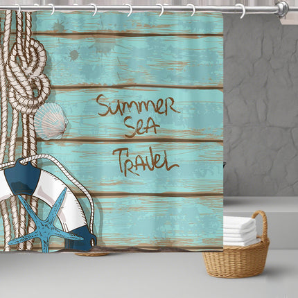 Water-Resistant Bathroom Partition Curtain Nautical Shower Toilet Hanging Cover