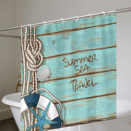 Water-Resistant Bathroom Partition Curtain Nautical Shower Toilet Hanging Cover