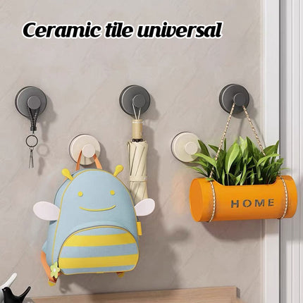 2/4PCS Suction Cup Hook Wall Vacuum Hanger No Drill Coat Hat Holder for Bathroom