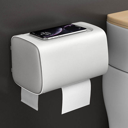 Toilet Paper Holder Waterproof Wall Mounted Roll Paper Tissue Box Shelf Bathroom
