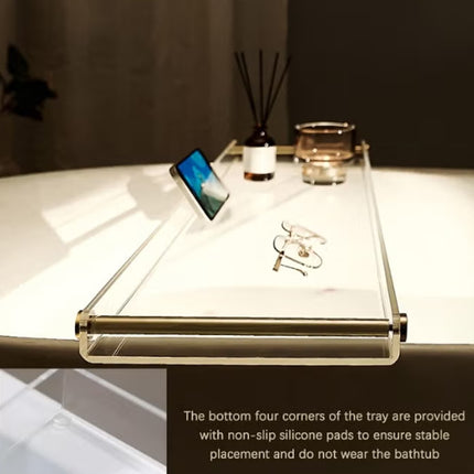 Bathtub Caddy Tray Acrylic Bathtub Table Acrylic Transparent Durable Bathtub Use