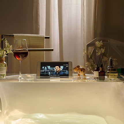 Bathtub Caddy Tray Acrylic Bathtub Table Acrylic Transparent Durable Bathtub Use
