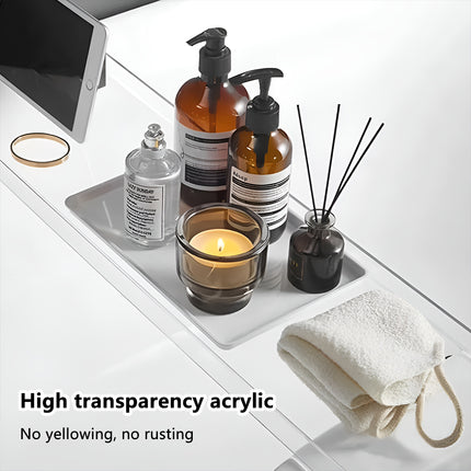 Bathtub Caddy Tray Acrylic Bathtub Table Acrylic Transparent Durable Bathtub Use