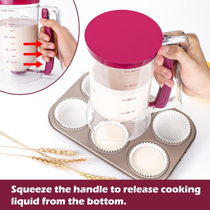 Batter Dispenser Measuring Cup Funnel Cake Cupcake Pancake Baking Tool