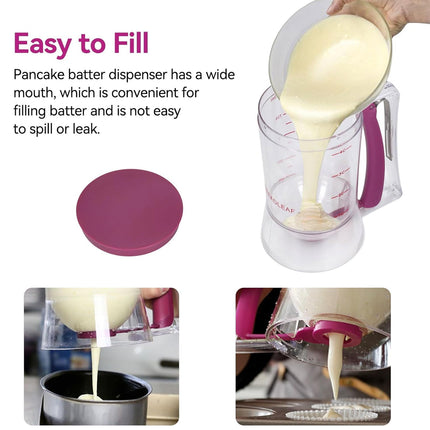 Batter Dispenser Measuring Cup Funnel Cake Cupcake Pancake Baking Tool