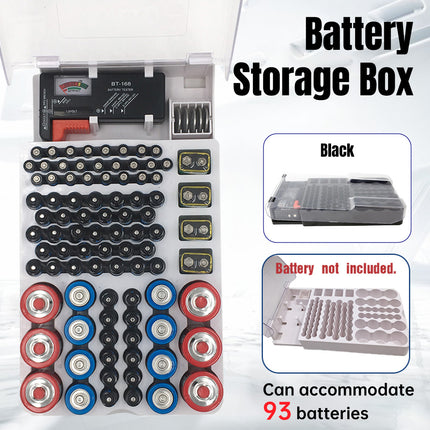 Battery Storage Box With Capacity Tester Organizer for Batteries Home Office Use