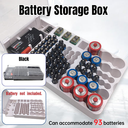 Battery Storage Box With Capacity Tester Organizer for Batteries Home Office Use