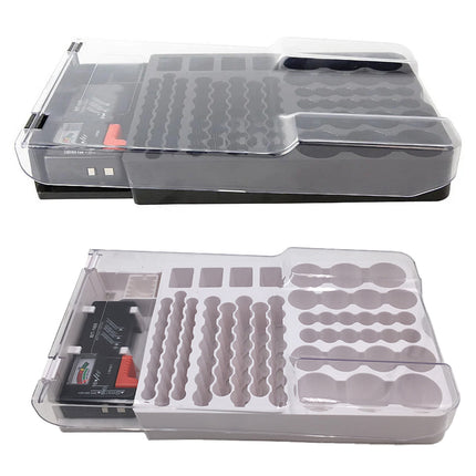Battery Storage Box With Capacity Tester Organizer for Batteries Home Office Use