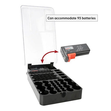 Battery Storage Box With Capacity Tester Organizer for Batteries Home Office Use