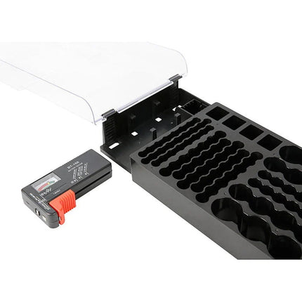 Battery Storage Box With Capacity Tester Organizer for Batteries Home Office Use