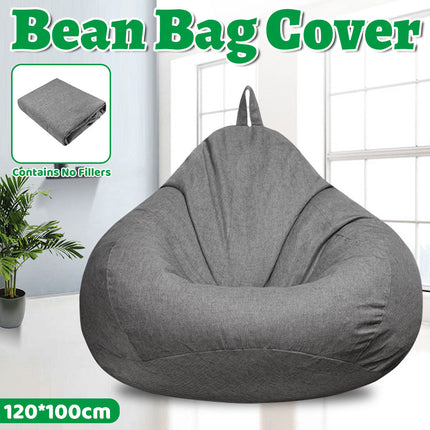 Large Bean Bag Chair Sofa Cover in Grey with Durable Fabric 120×100cm