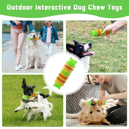 Bear Head Dog Chew Toys for Teething and Fun Caterpillar Pet Toys for Dogs