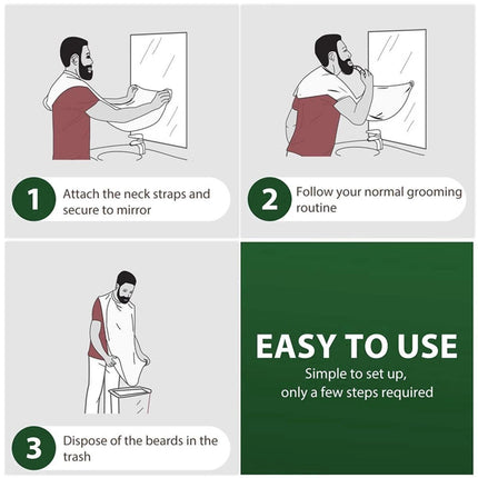 Facial Hair Beard Shave Apron Cape Shaving Bib Whisker Trimming Catcher - Aimall