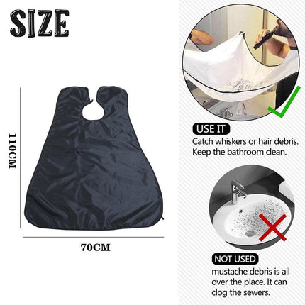 Facial Hair Beard Shave Apron Cape Shaving Bib Whisker Trimming Catcher - Aimall