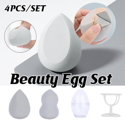 4pcs Makeup Egg Set with Puff Organizer Beauty Sponge Set for Makeup Application