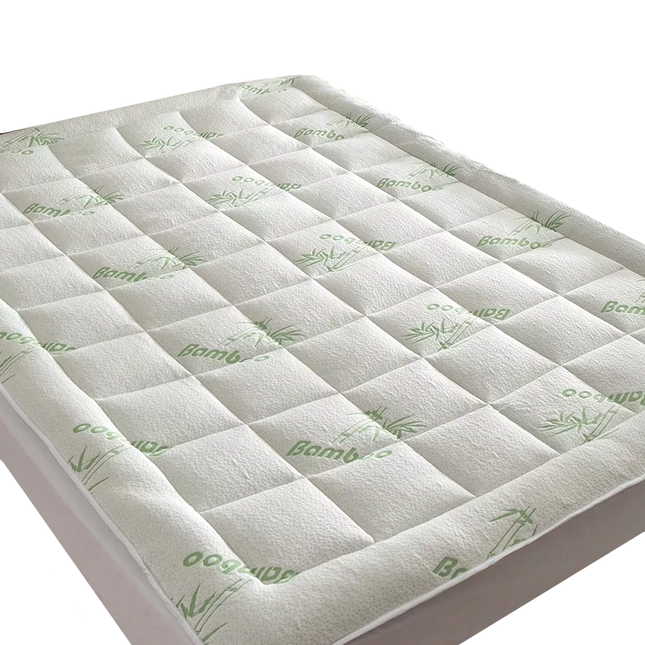 Quilted Bamboo Fiber Mattress Protector Air Layer Soft Washable Bedding Cover