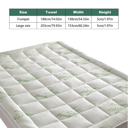 Quilted Bamboo Fiber Mattress Protector Air Layer Soft Washable Bedding Cover