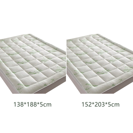 Quilted Bamboo Fiber Mattress Protector Air Layer Soft Washable Bedding Cover