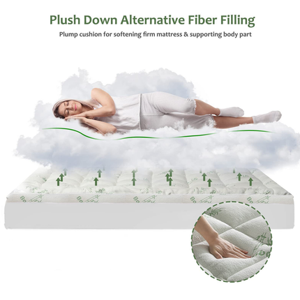 Quilted Bamboo Fiber Mattress Protector Air Layer Soft Washable Bedding Cover