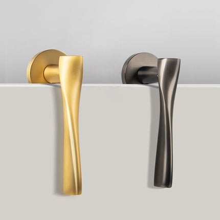 Brass Door Handle Lock Set Bedroom Interior Bathroom Privacy Modern Door Lock