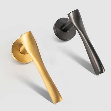 Brass Door Handle Lock Set Bedroom Interior Bathroom Privacy Modern Door Lock