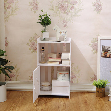Home Storage Cabinet Nightstand with Drawer and Shelf for Bedroom Living Room