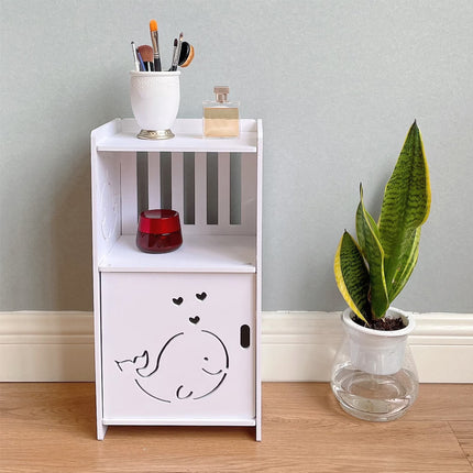 Home Storage Cabinet Nightstand with Drawer and Shelf for Bedroom Living Room
