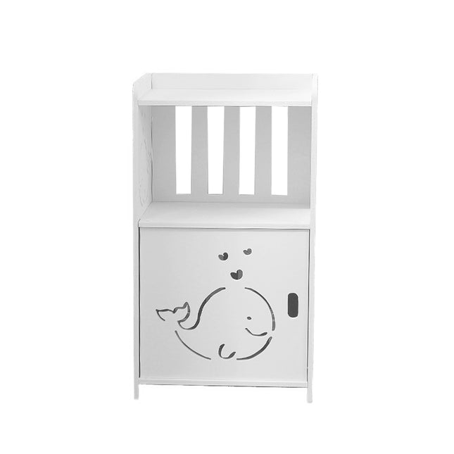 Home Storage Cabinet Nightstand with Drawer and Shelf for Bedroom Living Room