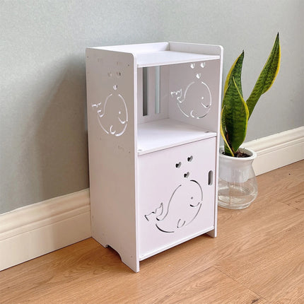Home Storage Cabinet Nightstand with Drawer and Shelf for Bedroom Living Room