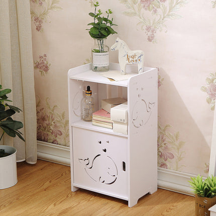 Home Storage Cabinet Nightstand with Drawer and Shelf for Bedroom Living Room