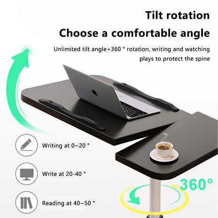 Adjustable Height Bedside Laptop Desk Foldable Moveable for Bed Sofa Table