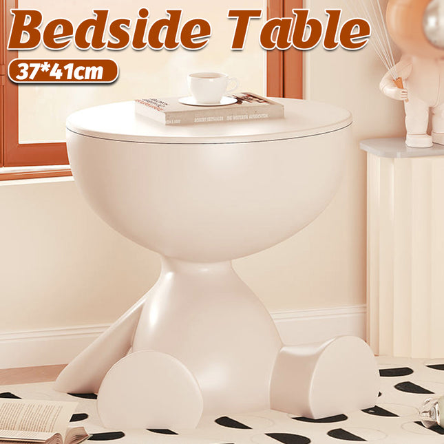 Plastic Bedside Table Sofa End Table Storage Rack Movable Coffee Table Mini Bear
