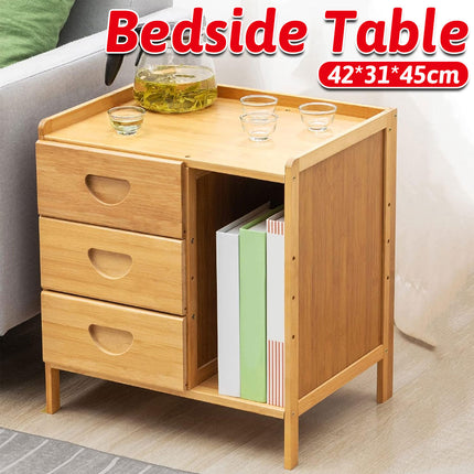 Drawer Bedroom Nightstand With Drawer Large Storage Stable Structure SpaceSaving
