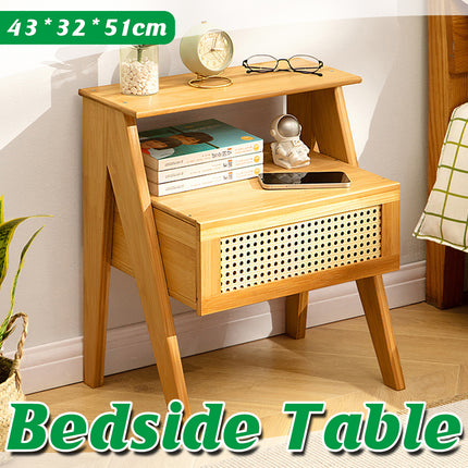 Drawer Bedroom Nightstand With Drawer Large Storage Stable Structure SpaceSaving